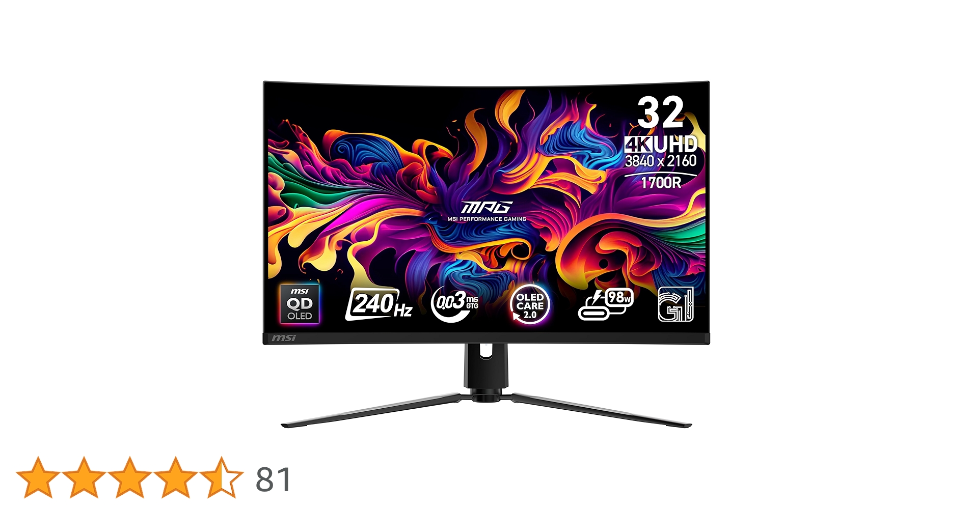 Amazon.co.jp: MSI MPG 321CURX QD-OLED 32インチ 3840 x 2160 (UHD